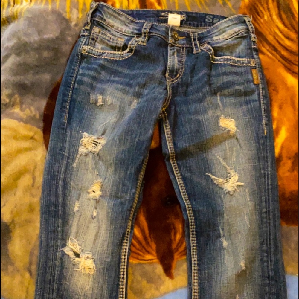 Silver, Buckle Jeans